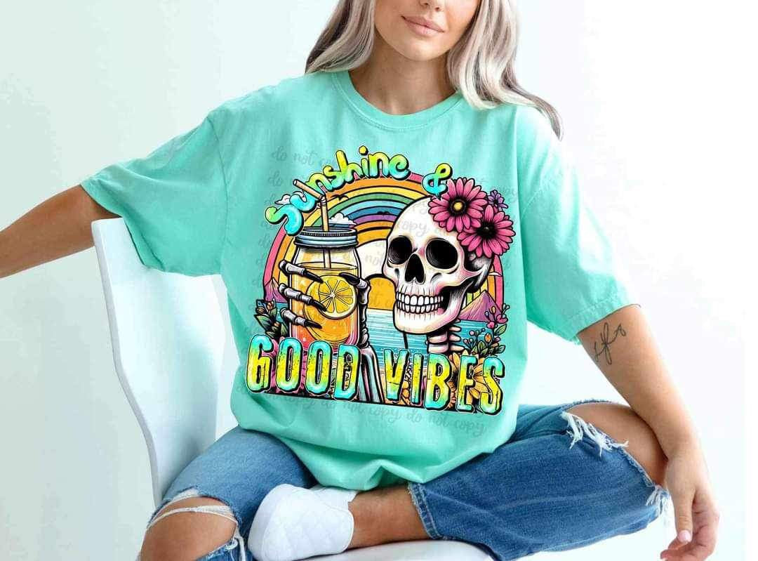 Sunshine & good vibes skellie 25026 DTF transfer
