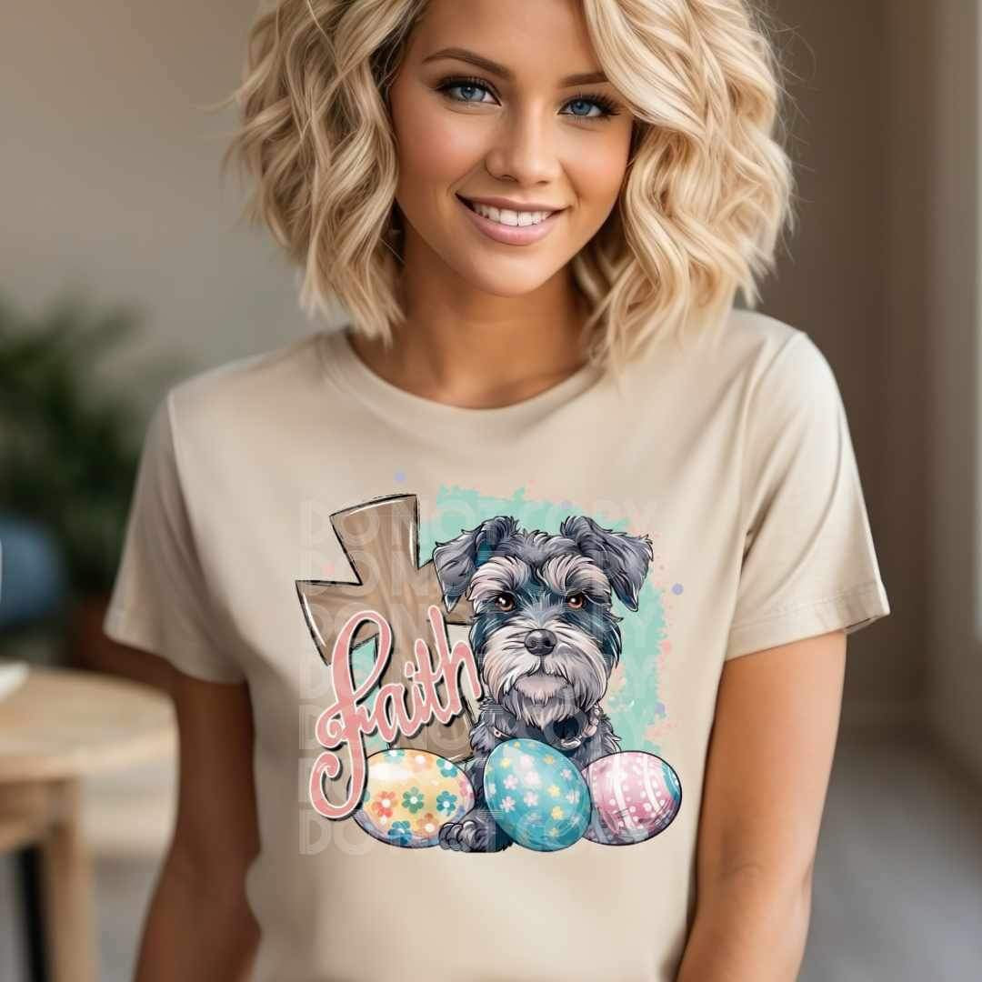 Faith easter schnauzer (SSD) 25070 DTF transfer