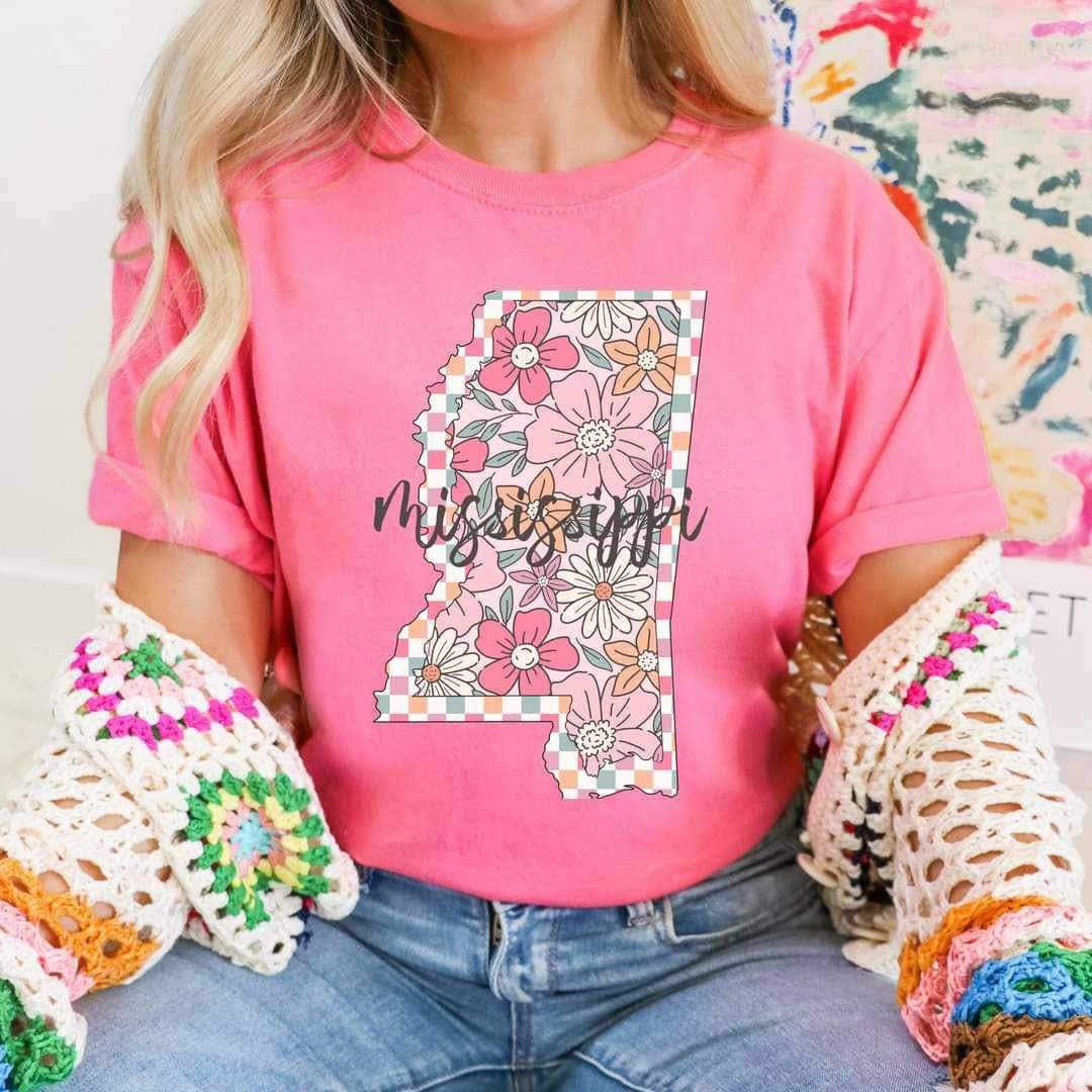 Mississippi floral print 25094 DTF transfer