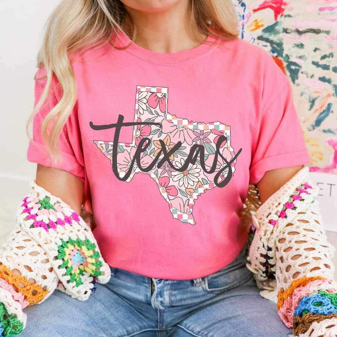 Texas floral print 25086 DTF transfer