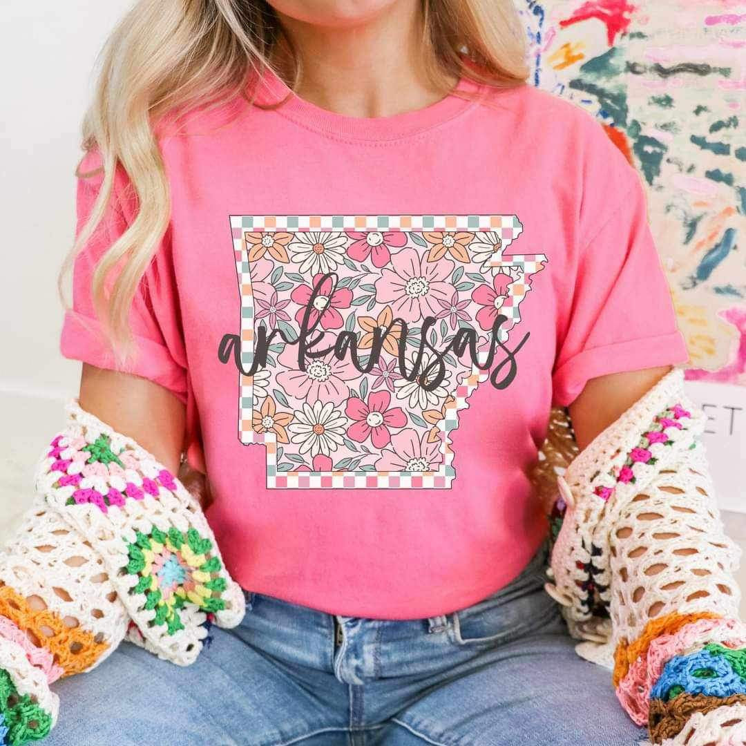 Arkansas floral print 25079 DTF transfer