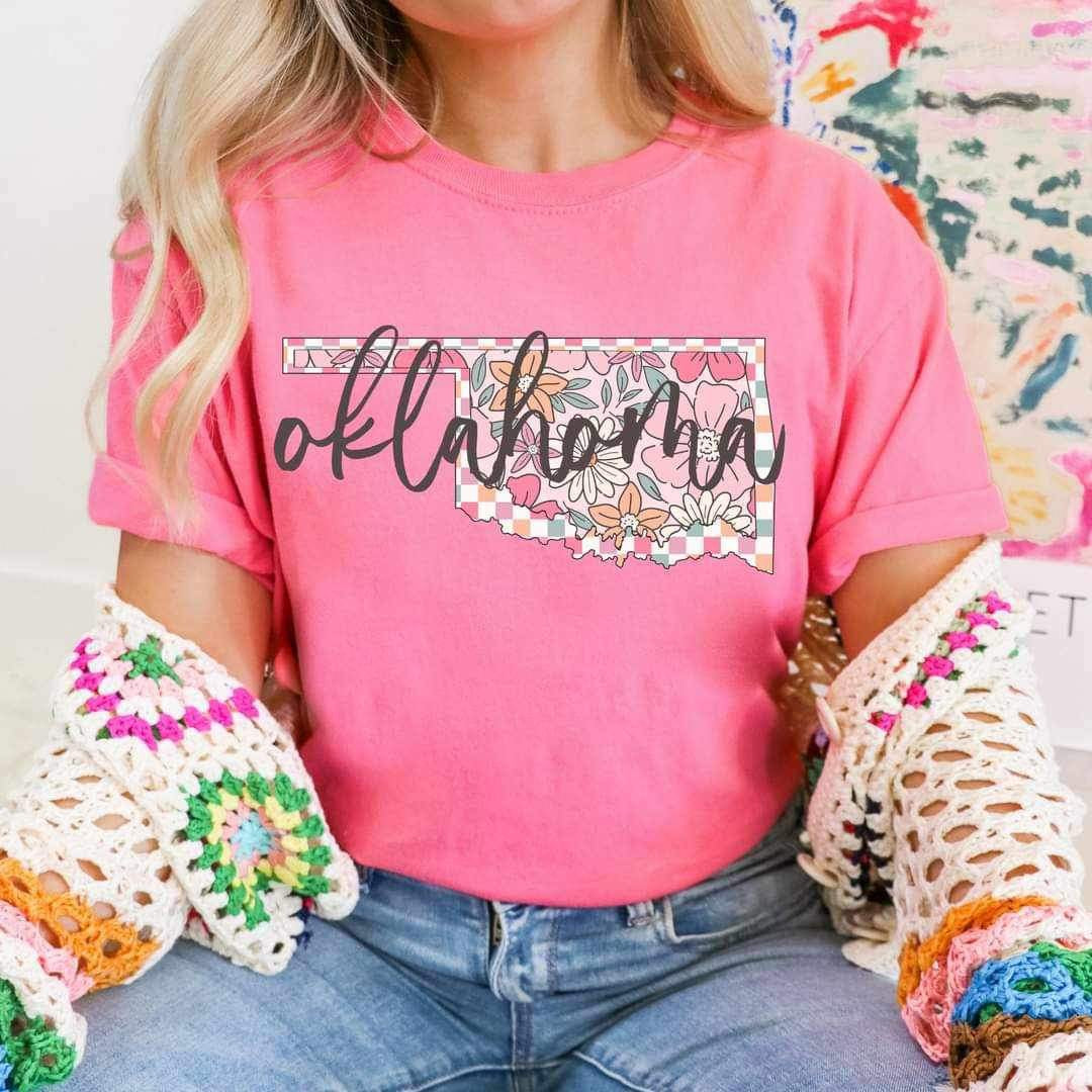 Oklahoma floral print 25078 DTF transfer