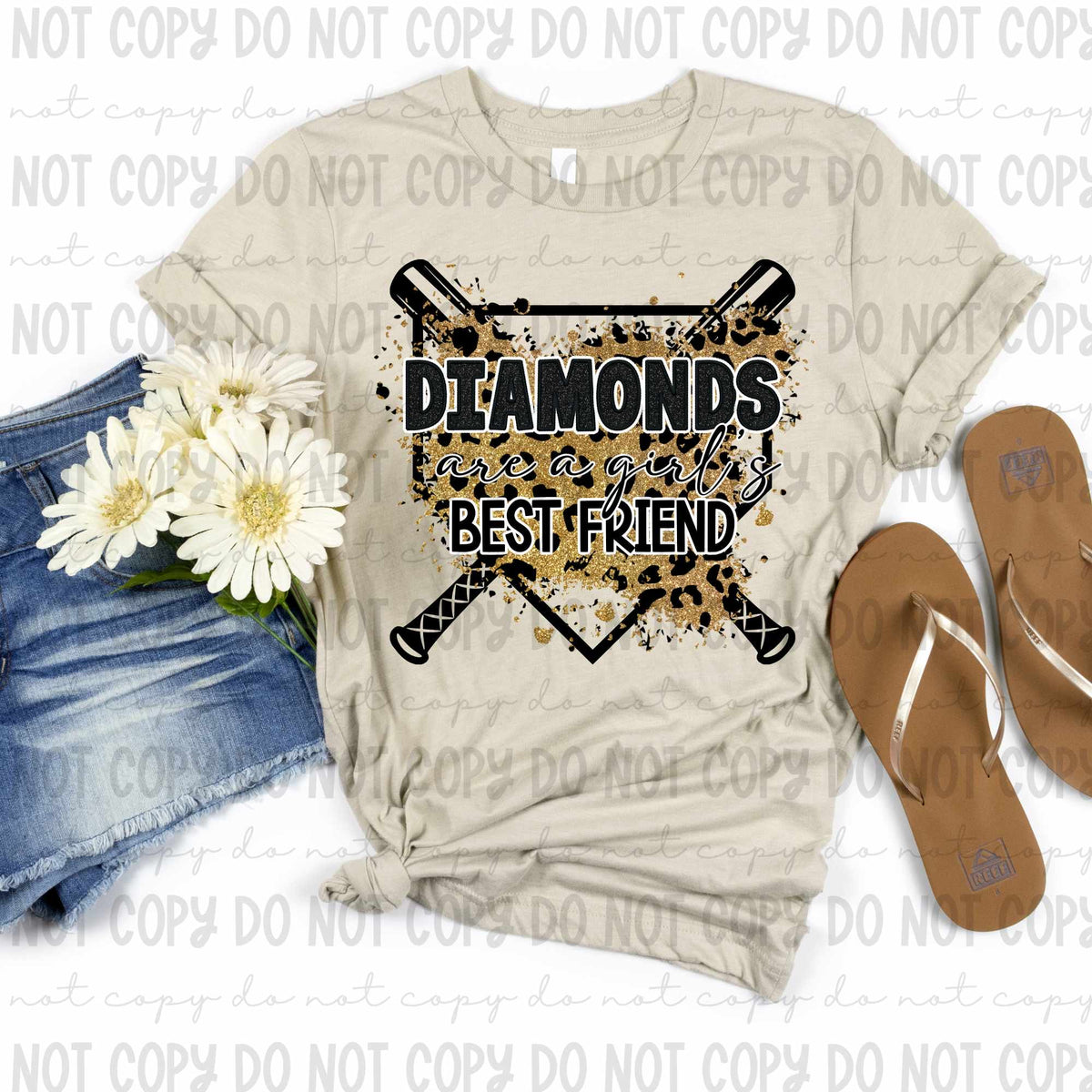 Diamonds are a girls best friend leopard (revelyou) 35006 DTF transfer
