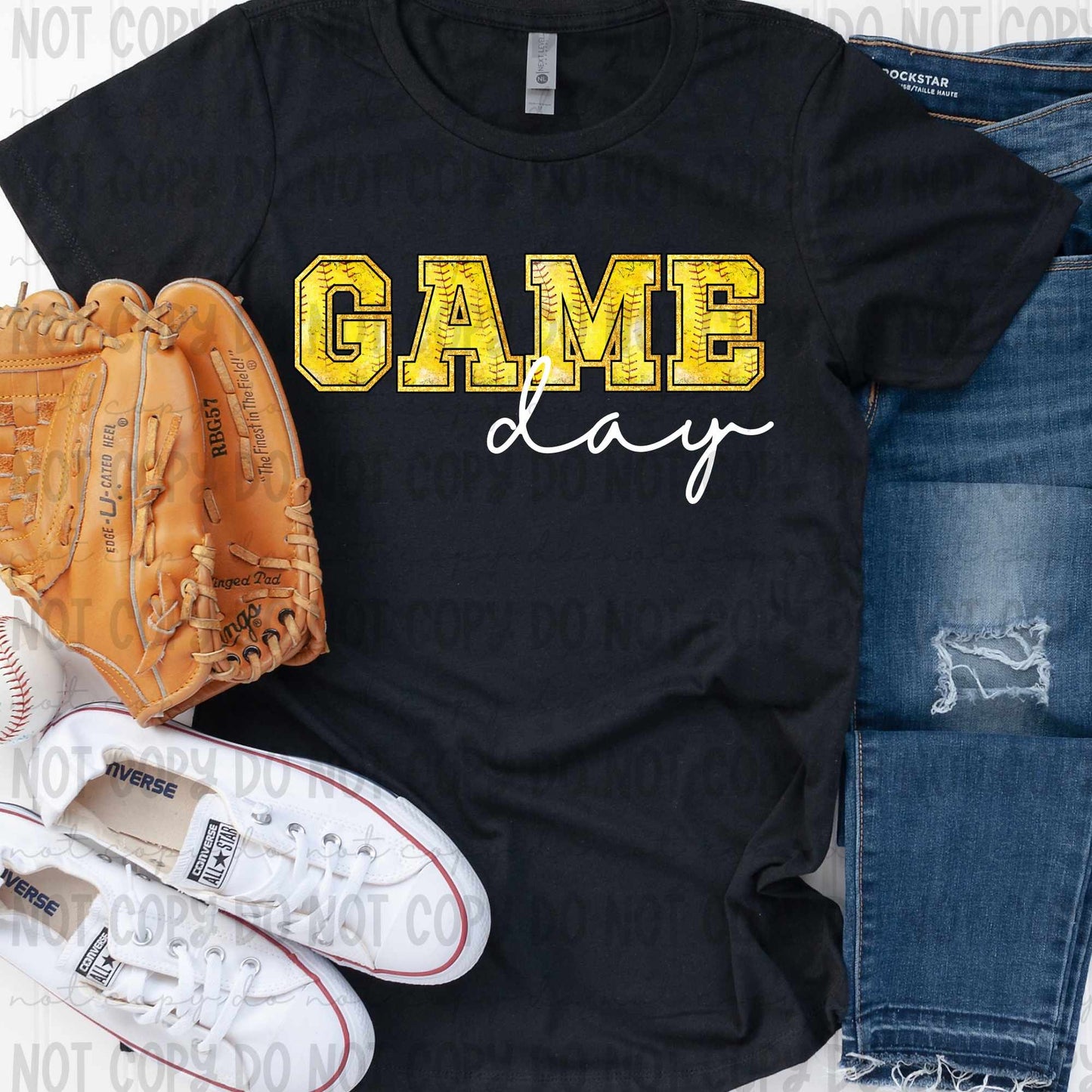 Game day softball white font (revelyou) 33998 DTF transfer