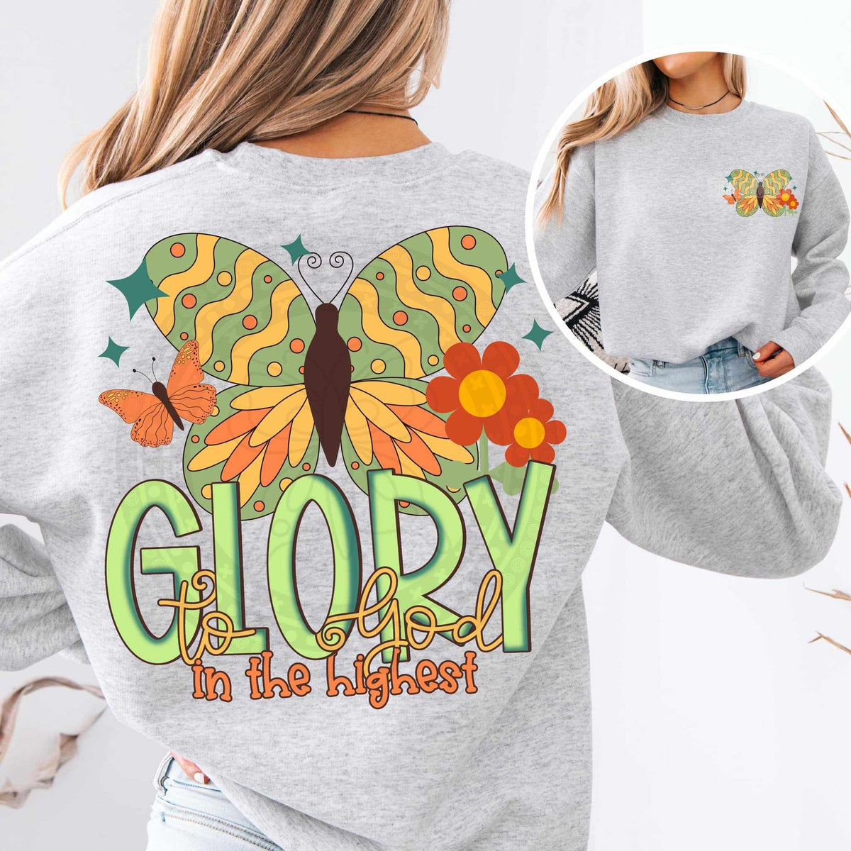 Glory to god in the highest BACK 84575 DTF transfer