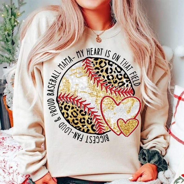 Biggest fan- loud & proud baseball mama BASEBALL 24583 DTF transfer