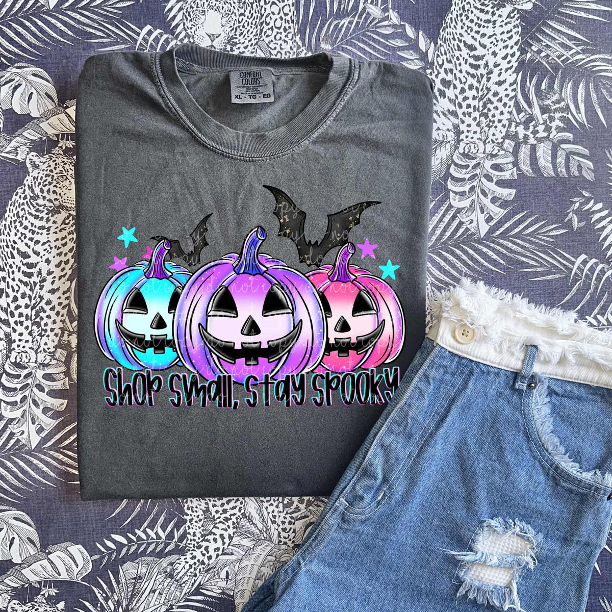 Shop Small Stay Spooky pumpkins (MMD) DTF transfer