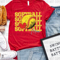 Softball stacked mom (revelyou) 35022 DTF transfer