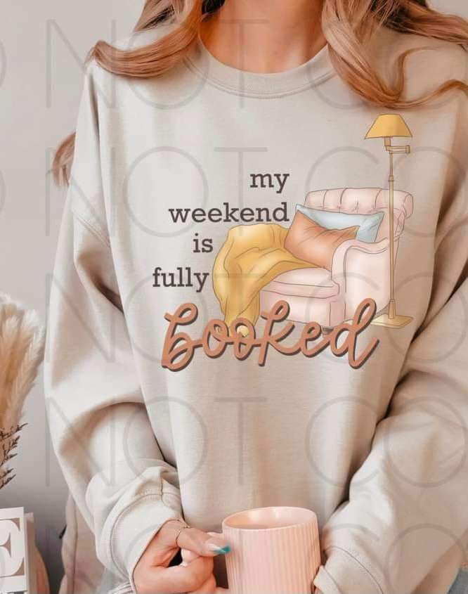 My weekend is fully booked (chair, lamp, pillows, and blanket) 15088 DTF Transfer