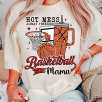 Hot mess always stressed basketball mama 25133 DTF transfer