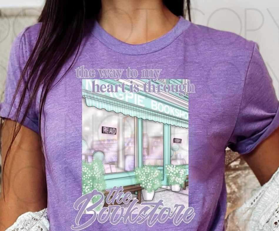 The way to my heart is through the bookstore (bookstore scene) 15085 DTF Transfer