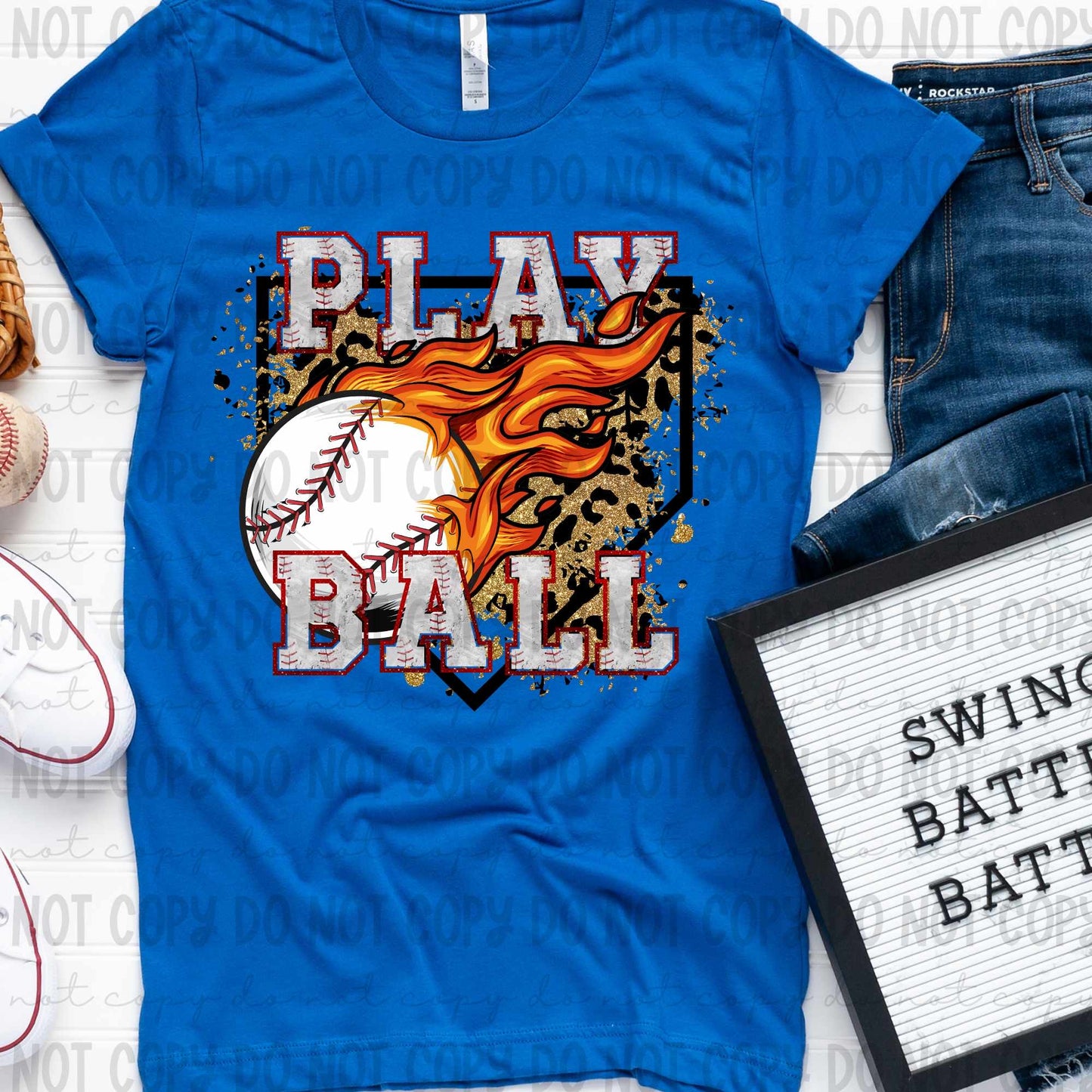 Play ball firey baseball (revelyou) 35002 DTF transfer