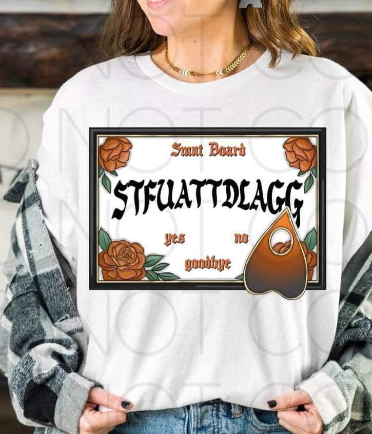 Smut book stfuattdlagg yes no goodbye (board with flowers) 15083 DTF Transfer