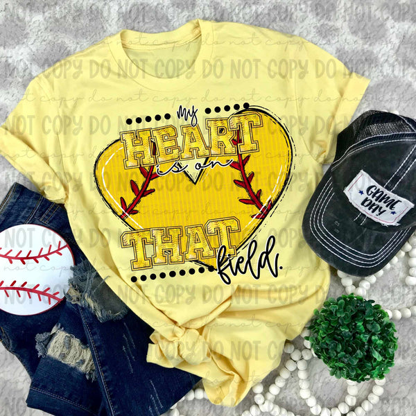 My heart is on that field softball (revelyou) 33996 DTF transfer