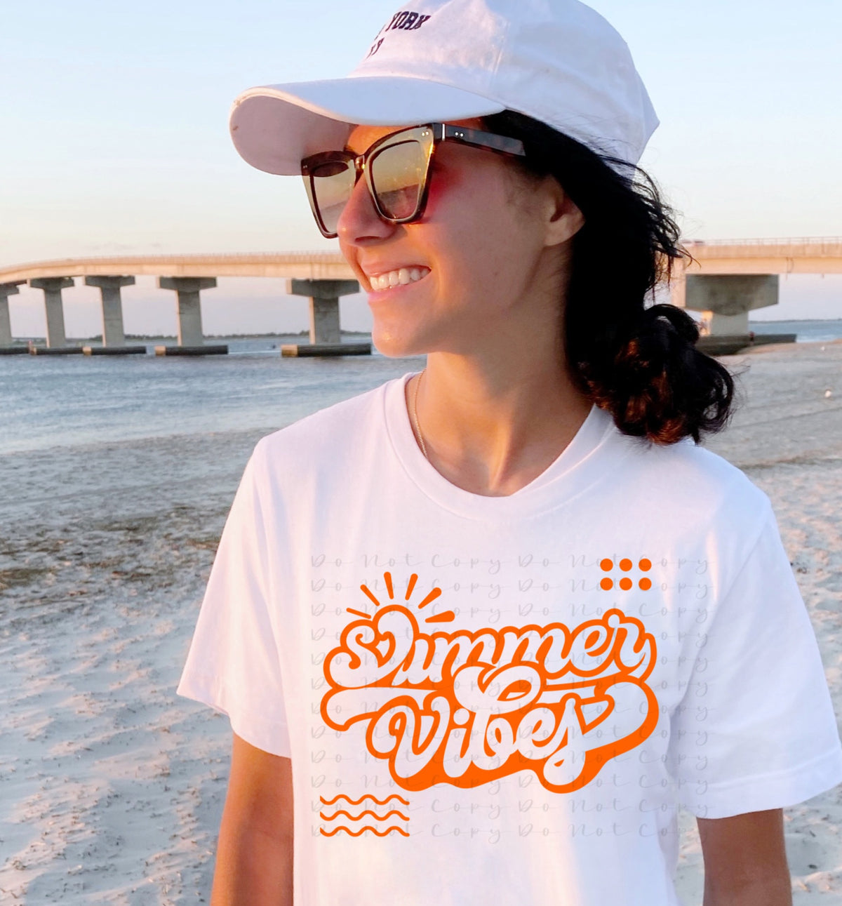 Summer vibes orange outline 35091 DTF transfer