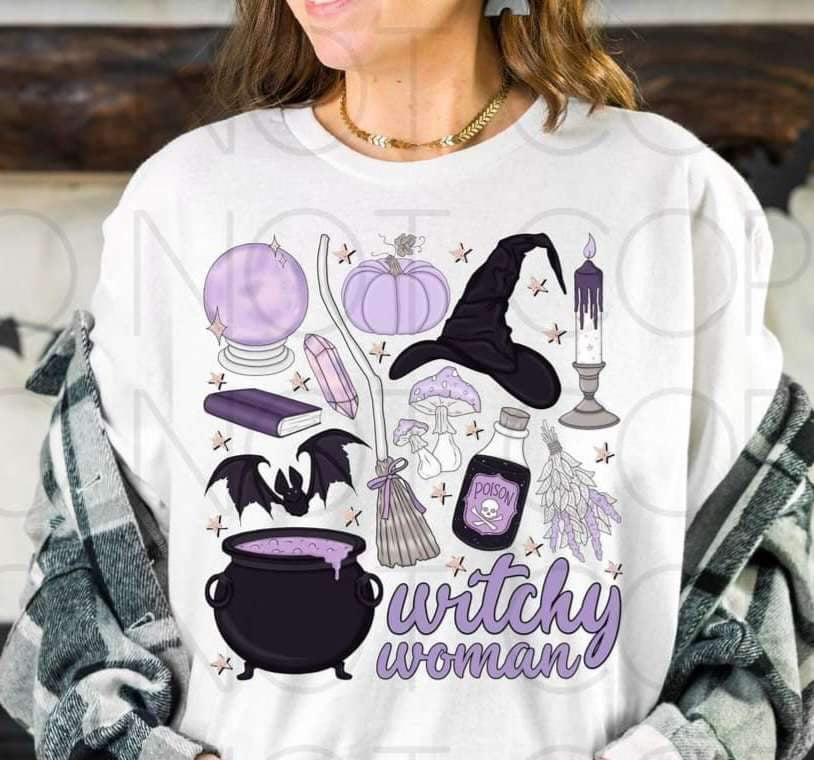 Witchy woman (purple witch items) 15063 DTF Transfer