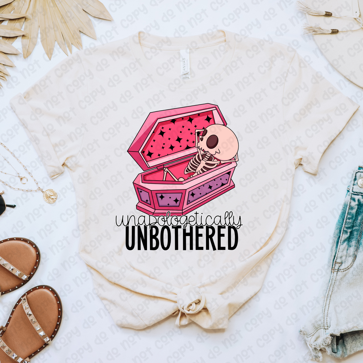 Unapologetically unbothered pink casket 35094 DTF transfer