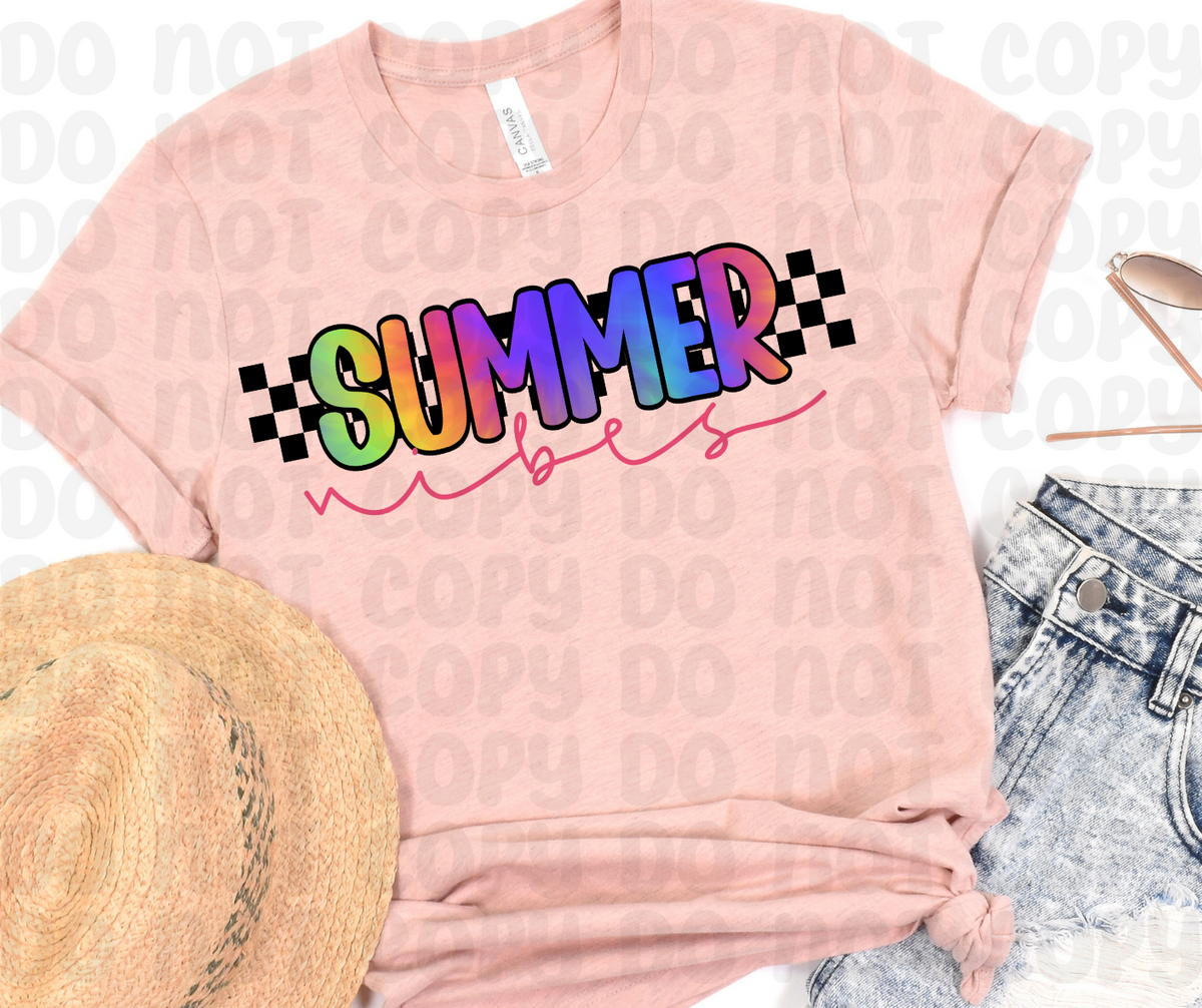 Summer vibes tie dye 35087 DTF transfer