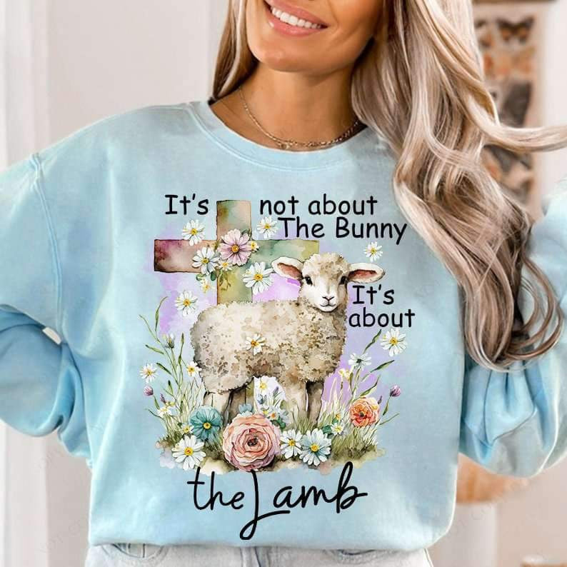 It’s not about the bunny it’s about the lamb cross and lamb 25104 DTF transfer