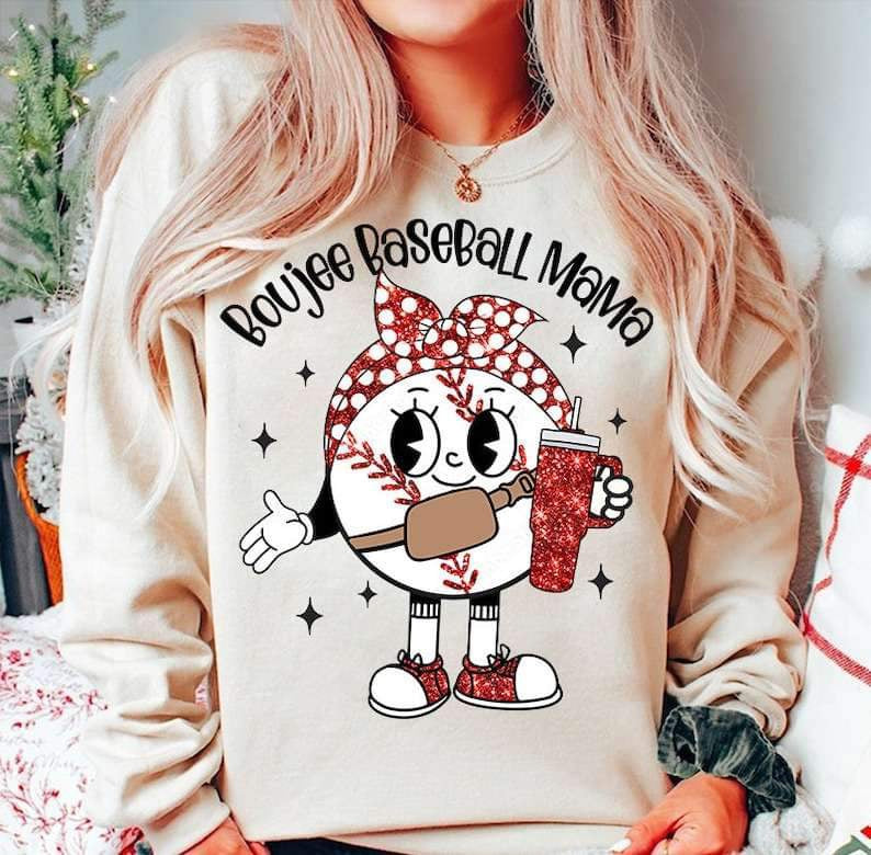 Boujee baseball mama character 25123 DTF transfer