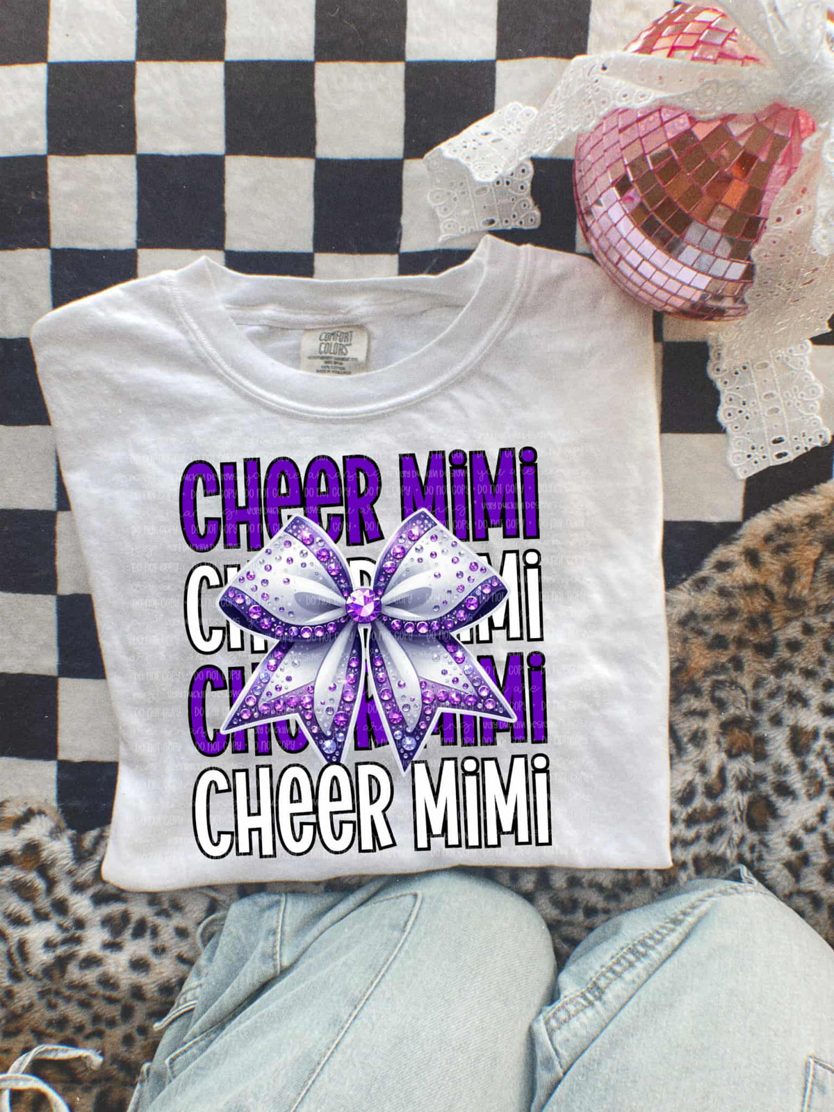 Cheer Mini Bow (purple) DTF transfer