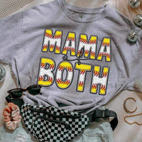 Mama of both baseball and softball font 25169 DTF transfer