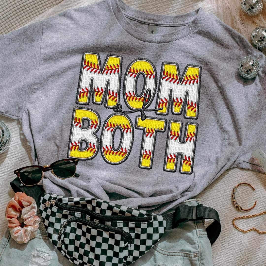 Mom of both baseball and softball font 25168 DTF transfer