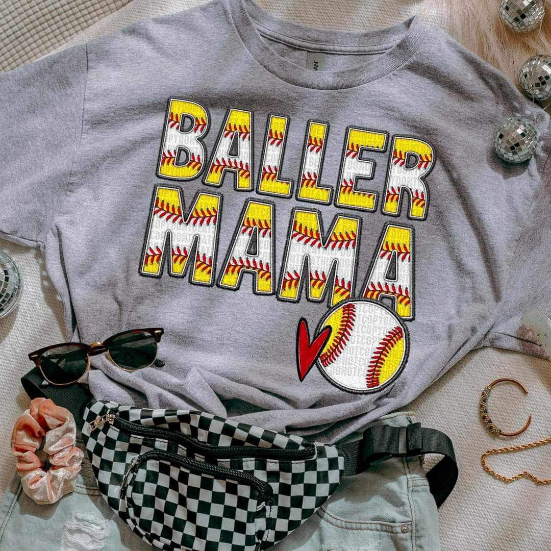 Baller mama baseball and softball font 25167 DTF transfer