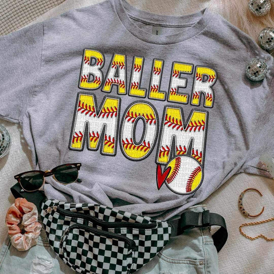 Baller mom baseball and softball font  25166 DTF transfer