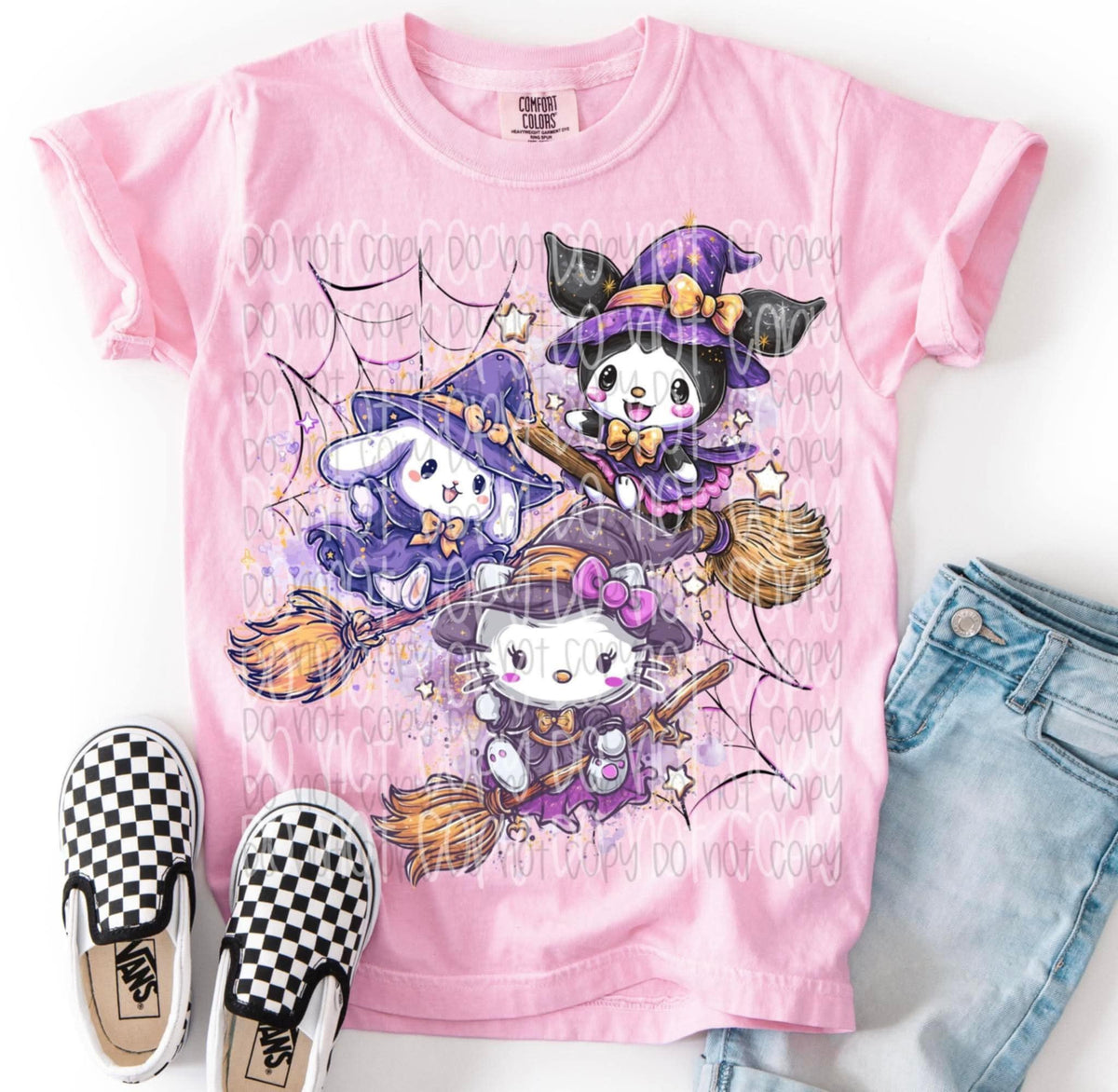 Kitty Witches on brooms SSD DTF transfer