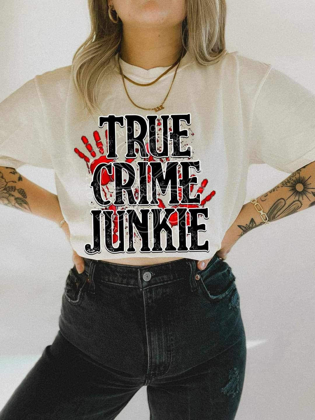 True crime junkie hand prints (LYTTLE) 25195 DTF transfer