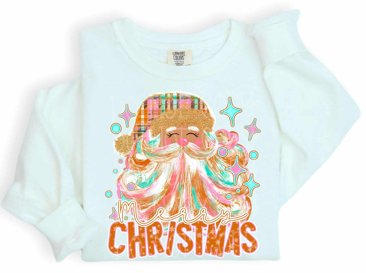 Merry Christmas Santa plaid hat (C’s) DTF Transfer