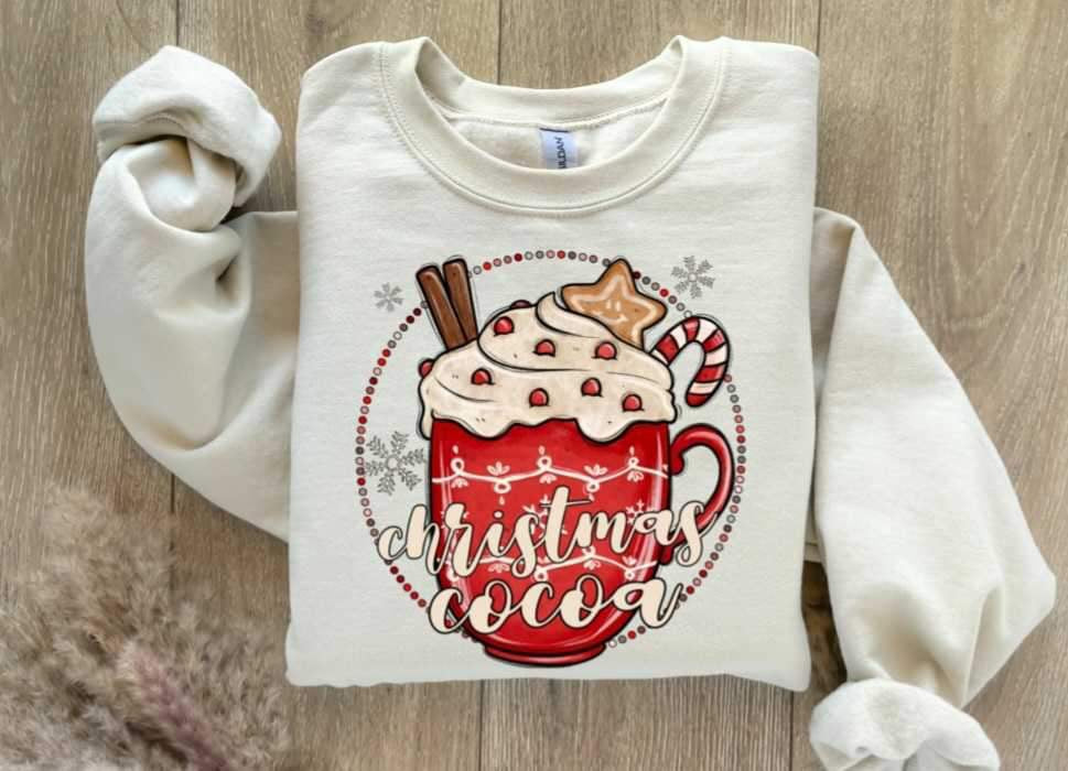 Christmas cocoa (circle with red mug) 15164 DTF Transfer