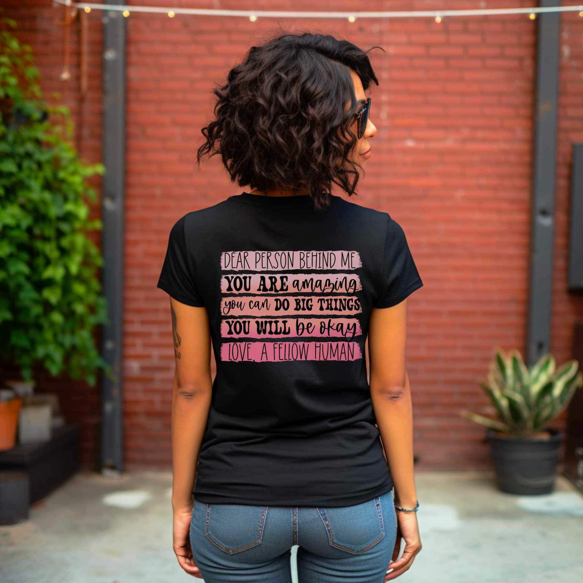 Dear person (inspirational saying with pink and orange background) 15160 DTF Transfer