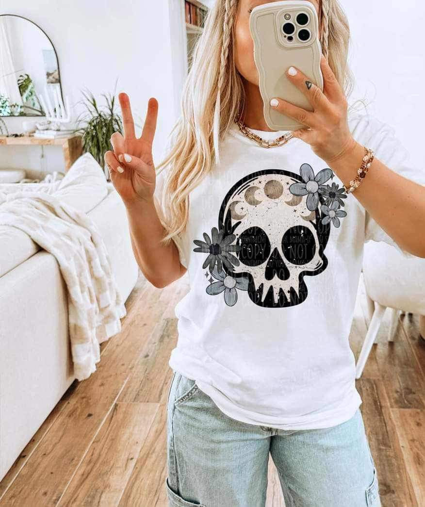 Skull with moon phases (MMD) 25224 DTF transfer