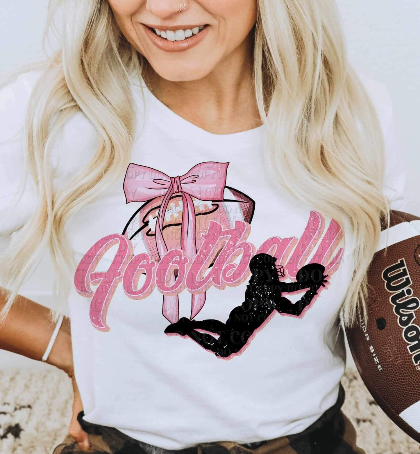 Football pink font coquette (AG) 25273 DTF transfer