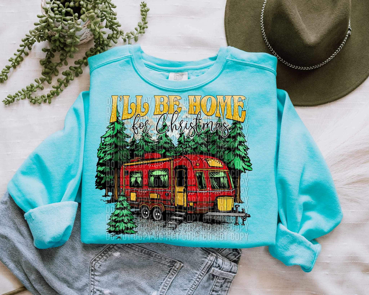 I’ll be home for Christmas (trees with red camper) 15172 DTF Transfer