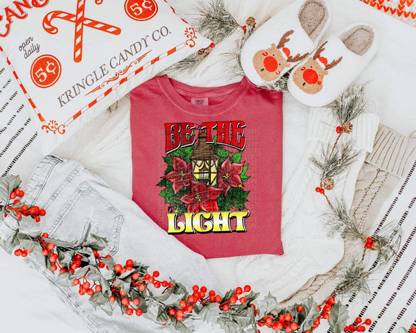Be the light (poinsettias with lantern) 15171 DTF Transfer