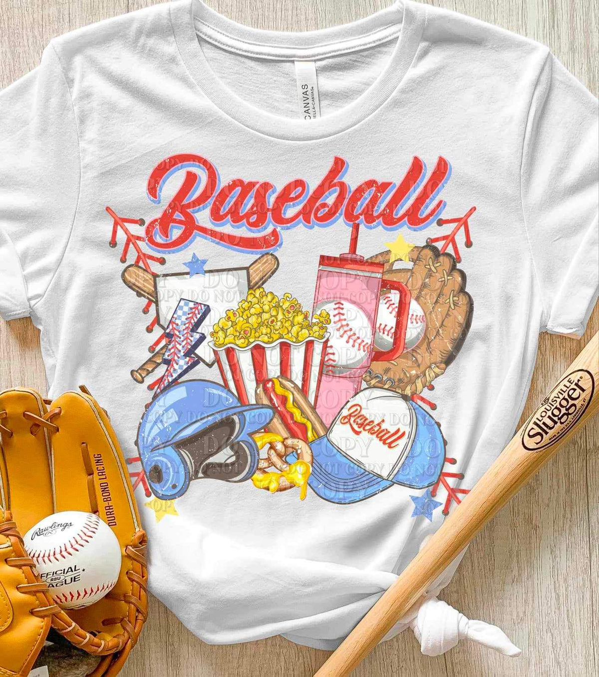 Baseball blue items (AG) 25275 DTF transfer