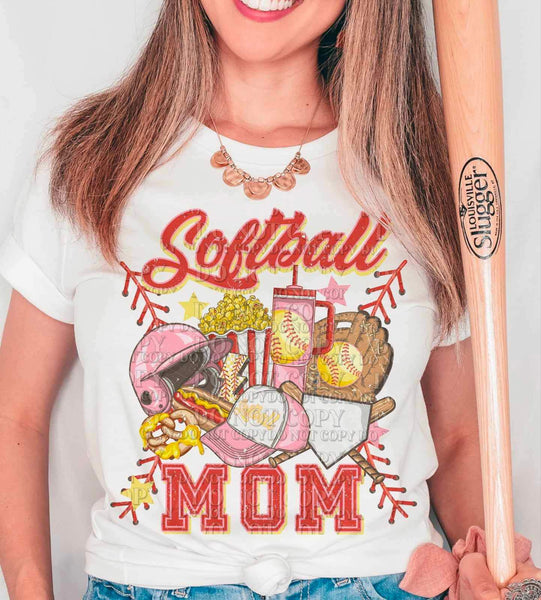 Softball mom pink items (AG) 25276 DTF transfer