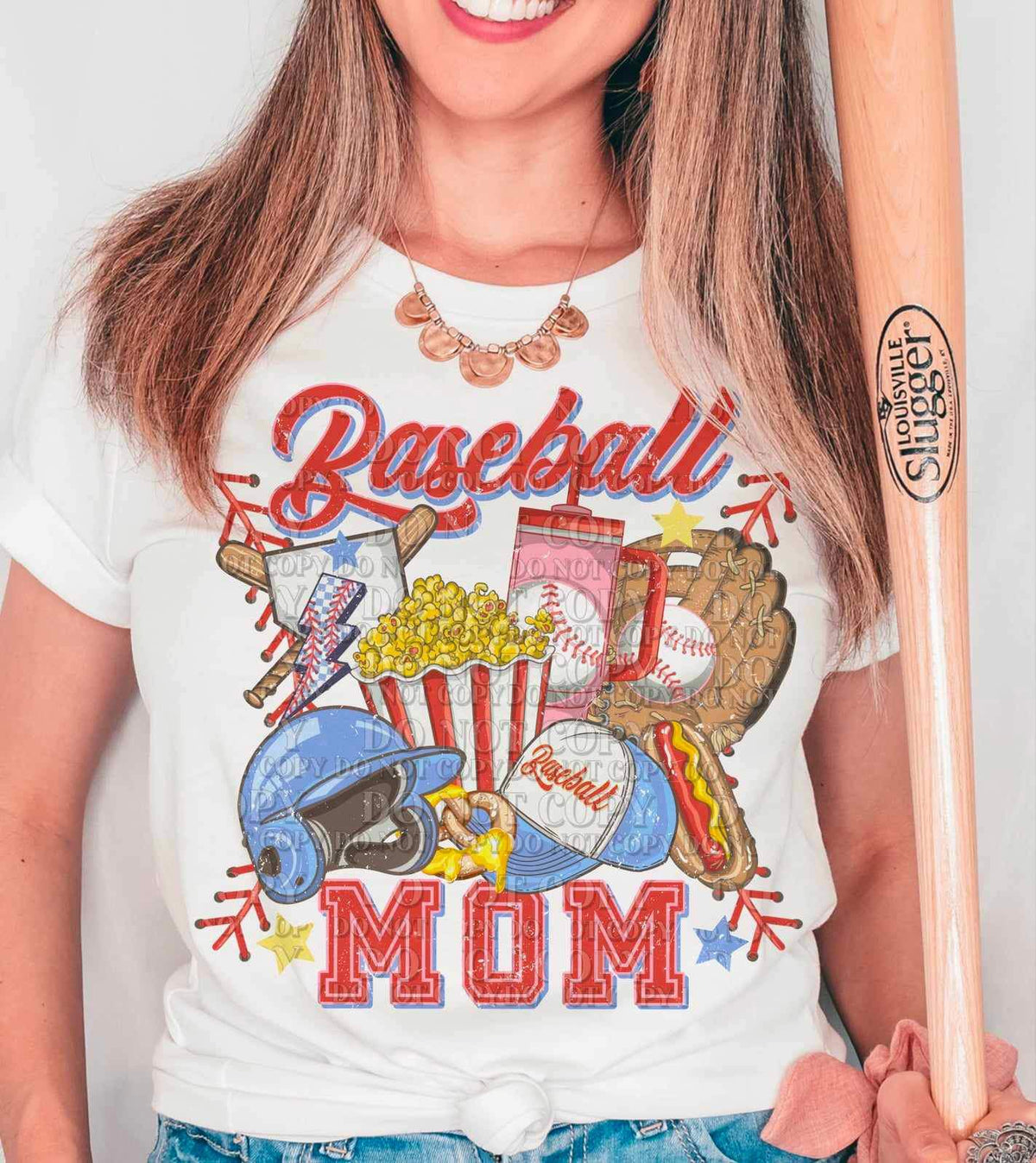 Baseball mom blue items (AG) 25274 DTF transfer