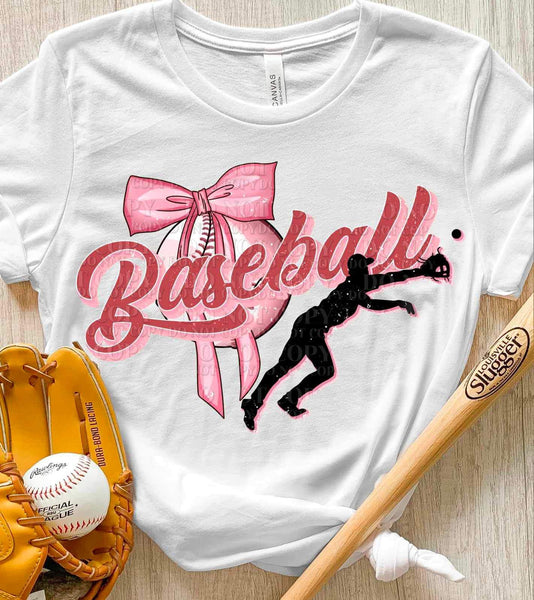 Baseball red font coquette (AG) 25268 DTF transfer