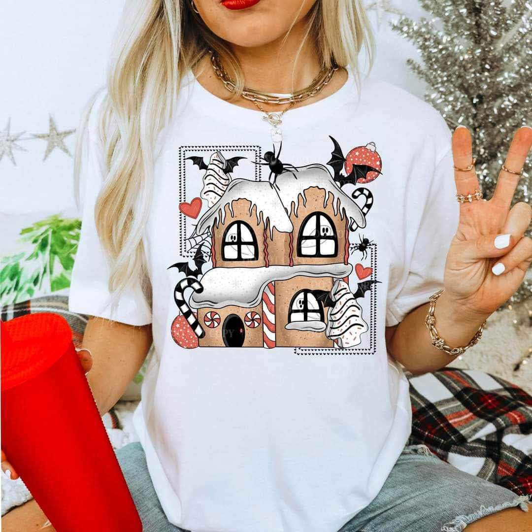 Spooky gingerbread house 15344 DTF Transfer