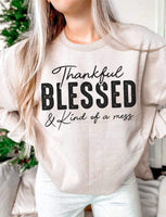 Thankful blessed and kind of a mess BLACK 15341 DTF Transfer