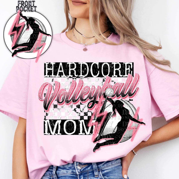 Hardcore volleyball mom PINK FRONT (AG) 25250 DTF transfer