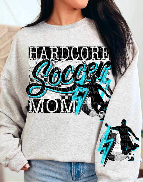 Hardcore soccer mom BLUE FRONT (AG) 25249 DTF transfer