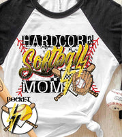 Hardcore softball mom FRONT (AG) 25246 DTF transfer