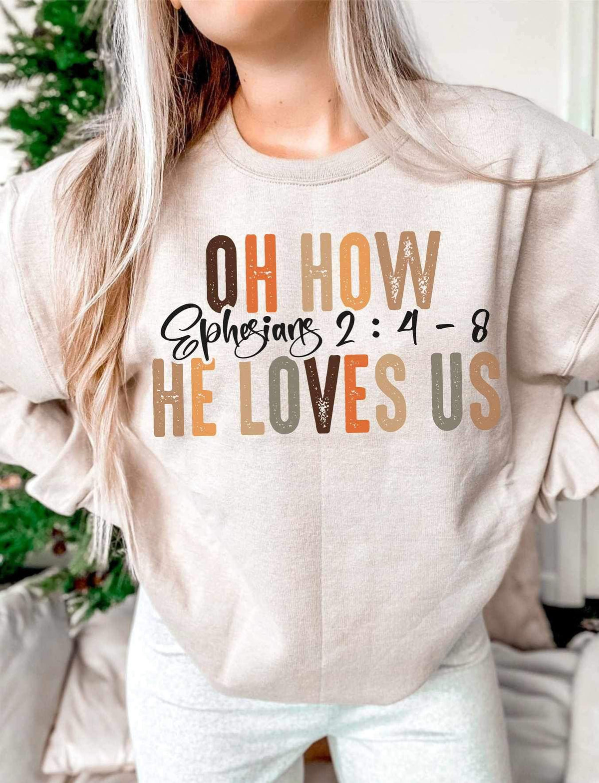 Oh how he loves us (multi color font) 15330 DTF Transfer