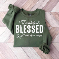 Thankful blessed and kind of a mess WHITE 15327 DTF Transfer