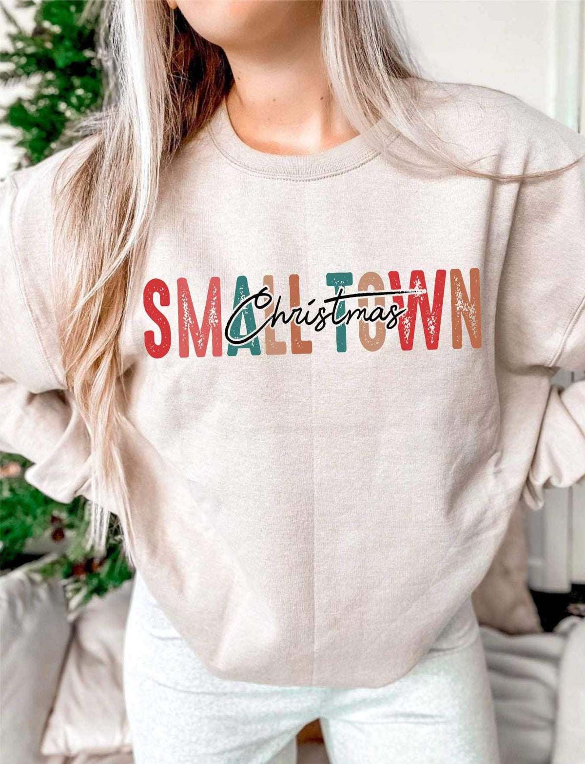 Small town Christmas (multi color font) 15247 DTF Transfer